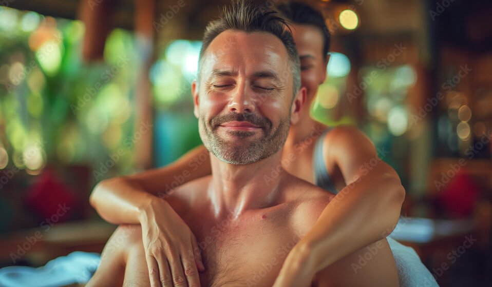 tantric massage in Paddington of a woman massaging a man